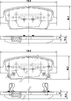 Nipparts N3610312 - Колодки торм диск. задн. Kia Sorento  Hyundai SantaFe 09- autodnr.net