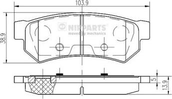 Nipparts N3610907 - Гальмівні колодки, дискові гальма autocars.com.ua