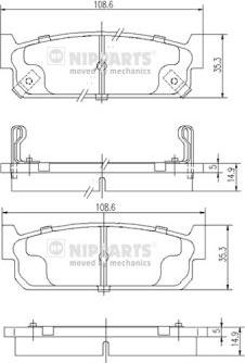 Nipparts N3611055 - Гальмівні колодки, дискові гальма autocars.com.ua