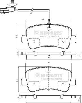 Nipparts N3611057 - Гальмівні колодки, дискові гальма autocars.com.ua