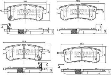 Nipparts N3611058 - Тормозные колодки, дисковые, комплект autodnr.net