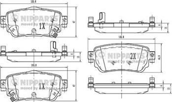 Nipparts N3611060 - Гальмівні колодки, дискові гальма autocars.com.ua