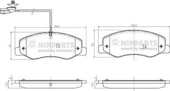 Nipparts N3611061 - Гальмівні колодки, дискові гальма autocars.com.ua