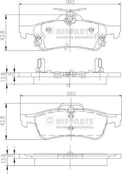 Nipparts N3612036 - Гальмівні колодки, дискові гальма autocars.com.ua