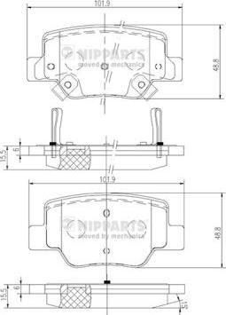 Nipparts N3612040 - Гальмівні колодки, дискові гальма autocars.com.ua