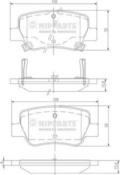 Nipparts N3612042 - Гальмівні колодки, дискові гальма autocars.com.ua