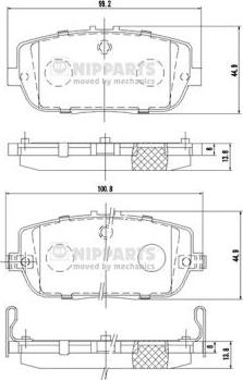 Nipparts N3613021 - Гальмівні колодки, дискові гальма autocars.com.ua