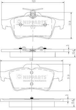 Nipparts N3613022 - Гальмівні колодки, дискові гальма autocars.com.ua