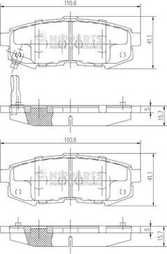 Nipparts N3613023 - Гальмівні колодки, дискові гальма autocars.com.ua