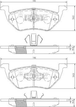 Nipparts N3613025 - Тормозные колодки, дисковые, комплект avtokuzovplus.com.ua