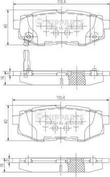 Nipparts N3617006 - Гальмівні колодки, дискові гальма autocars.com.ua