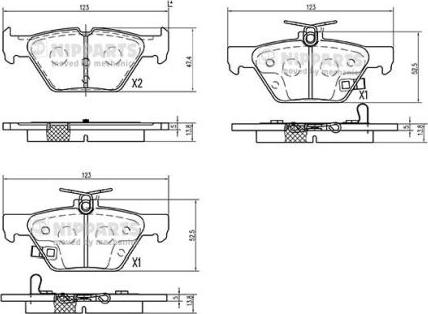 Nipparts N3617008 - Гальмівні колодки, дискові гальма autocars.com.ua