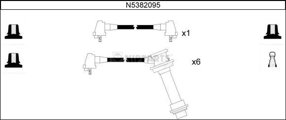 Nipparts N5382095 - Комплект проводів запалювання autocars.com.ua