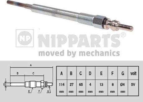 Nipparts N5713015 - Свічка розжарювання autocars.com.ua