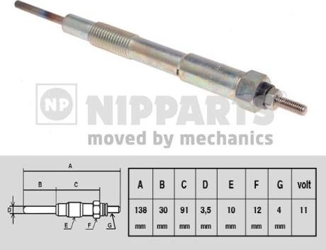 Nipparts N5713016 - Свічка розжарювання autocars.com.ua