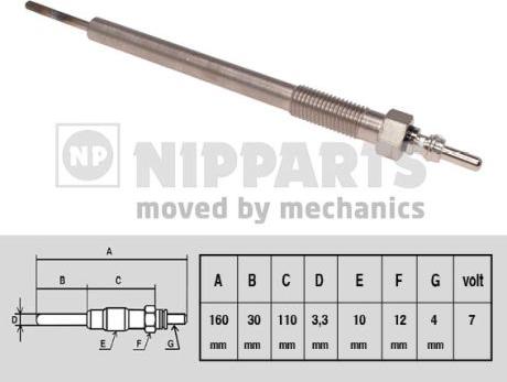 Nipparts N5713017 - Свічка розжарювання autocars.com.ua