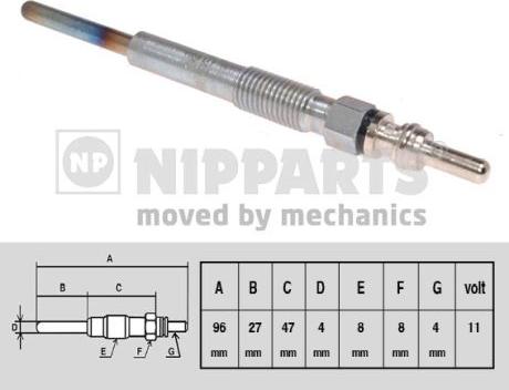 Nipparts N5715020 - Свічка розжарювання autocars.com.ua