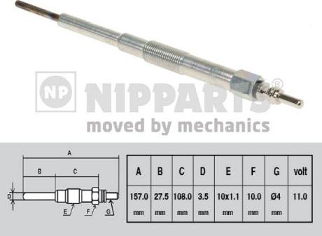 Nipparts N5717000 - Свеча накаливания avtokuzovplus.com.ua