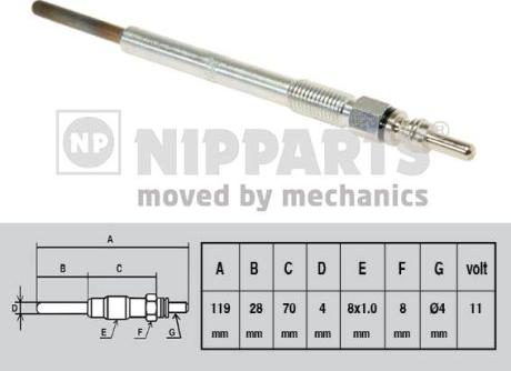 Nipparts N5718001 - Свічка розжарювання autocars.com.ua