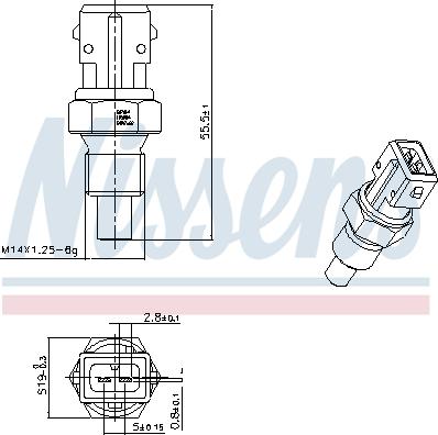 Nissens 207014 - Датчик, температура охлаждающей жидкости avtokuzovplus.com.ua