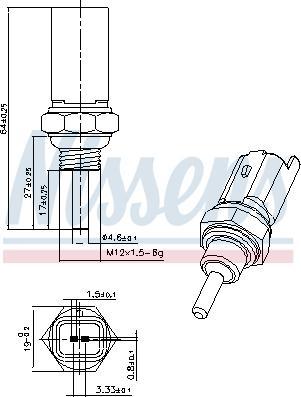 Nissens 207034 - Датчик, температура охлаждающей жидкости autodnr.net