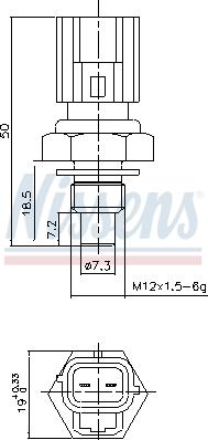 Nissens 207043 - Датчик, температура охлаждающей жидкости avtokuzovplus.com.ua