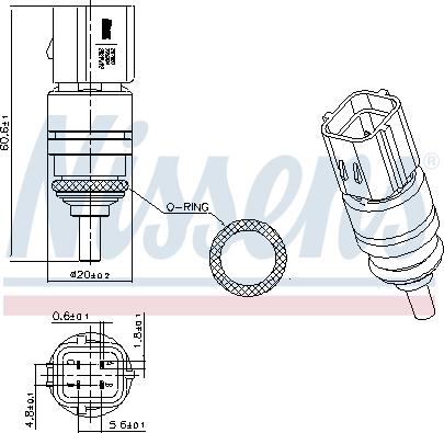 Nissens 207051 - Датчик, температура охлаждающей жидкости avtokuzovplus.com.ua