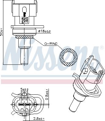 Nissens 207097 - Датчик, температура охлаждающей жидкости avtokuzovplus.com.ua