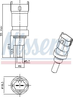 Nissens 207107 - Датчик, температура охолоджуючої рідини autocars.com.ua