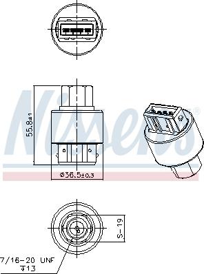 Nissens 301008 - Пневматичний вимикач, кондиціонер autocars.com.ua