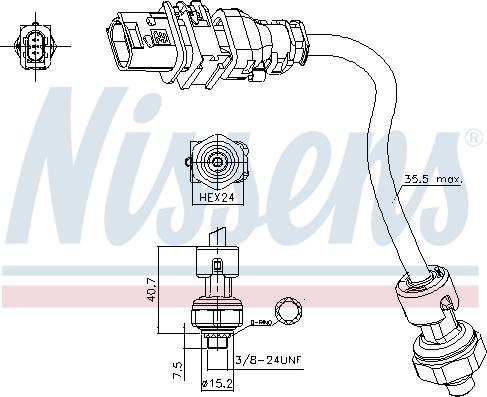 NISSENS 301025 - Пневматичний вимикач, кондиціонер autocars.com.ua