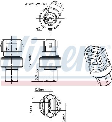 Nissens 301068 - Пневматический выключатель, кондиционер avtokuzovplus.com.ua