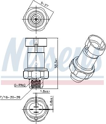 Nissens 301085 - Пневматичний вимикач, кондиціонер autocars.com.ua