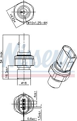 Nissens 301101 - Пневматический выключатель, кондиционер autodnr.net