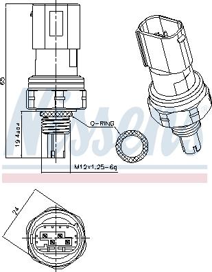 NISSENS 301201 - Пневматичний вимикач, кондиціонер autocars.com.ua