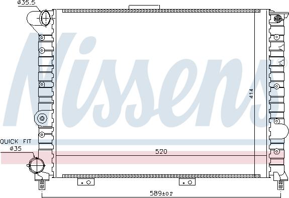 Nissens 60049 - Радіатор, охолодження двигуна autocars.com.ua