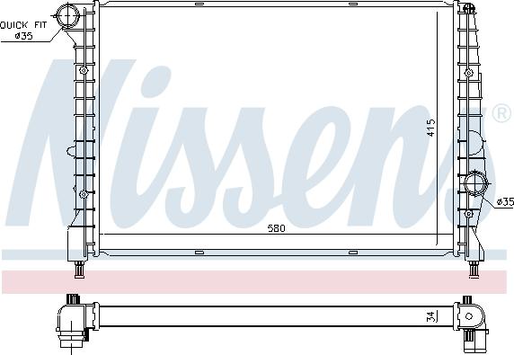 Nissens 60058 - Радіатор, охолодження двигуна autocars.com.ua