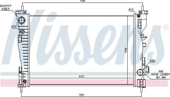 Nissens 60064 - Радіатор, охолодження двигуна autocars.com.ua