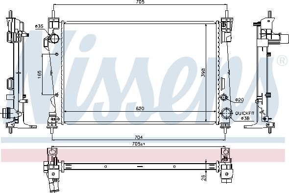 Nissens 60065 - Радіатор, охолодження двигуна autocars.com.ua