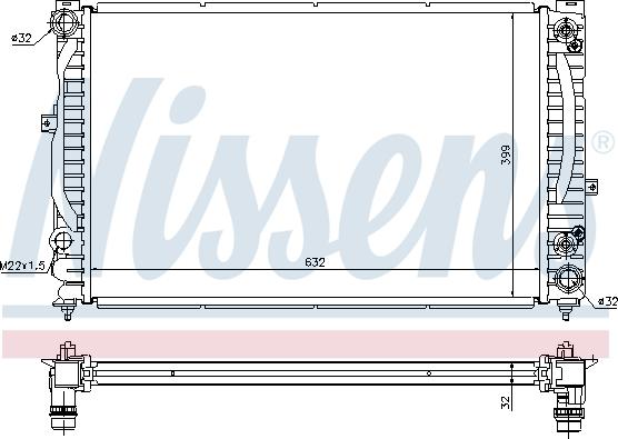 Nissens 60228A - Радиатор, охлаждение двигателя avtokuzovplus.com.ua