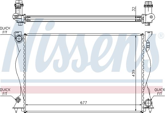 Nissens 60234A - Радіатор, охолодження двигуна autocars.com.ua