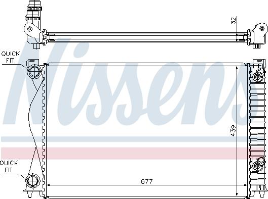 Nissens 60237A - Радіатор, охолодження двигуна autocars.com.ua