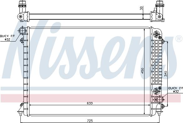 Nissens 60241 - Радіатор, охолодження двигуна autocars.com.ua