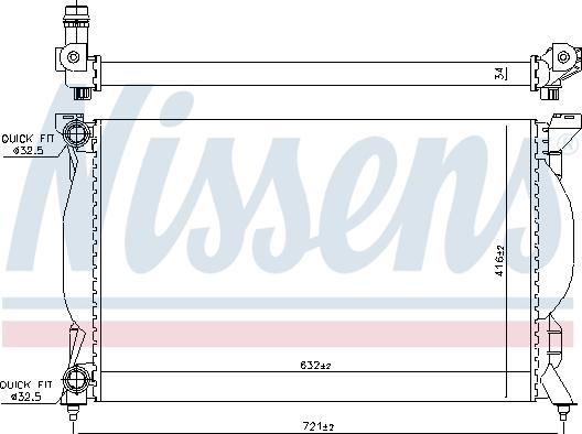 Nissens 60304A - Радіатор, охолодження двигуна autocars.com.ua