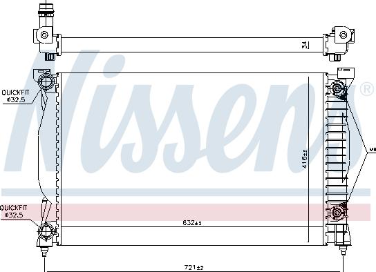 Nissens 60305A - Радіатор, охолодження двигуна autocars.com.ua