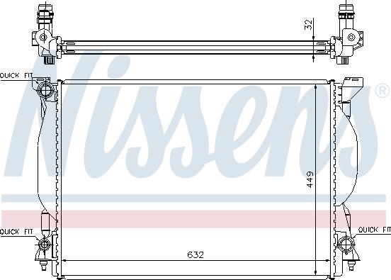 Nissens 60306A - Радіатор, охолодження двигуна autocars.com.ua