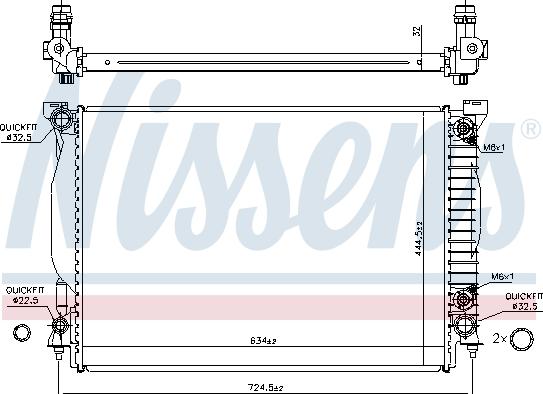 Nissens 60307A - Радіатор, охолодження двигуна autocars.com.ua