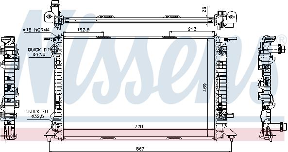 Nissens 60321 - Радіатор, охолодження двигуна autocars.com.ua