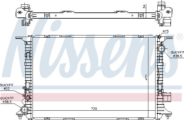 Nissens 60326 - Радіатор, охолодження двигуна autocars.com.ua