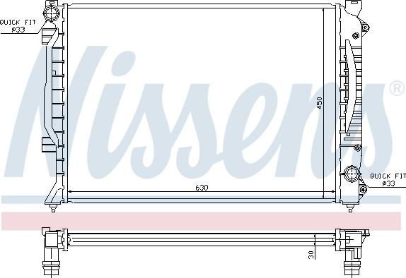 Nissens 60422A - Радиатор, охлаждение двигателя avtokuzovplus.com.ua